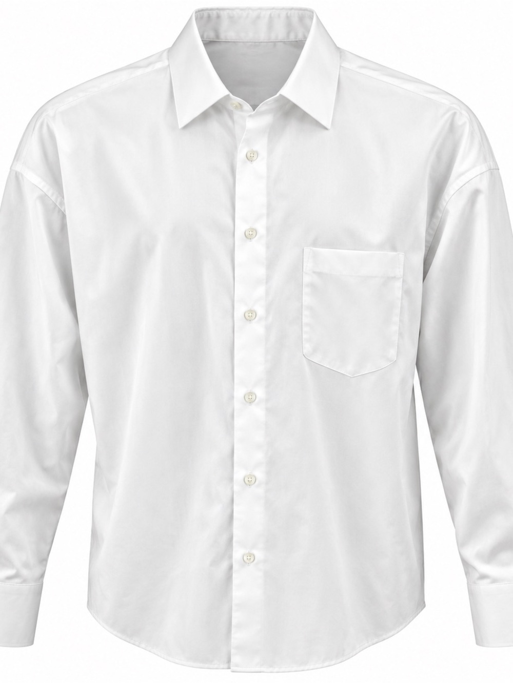 Pronto Uomo White Long Sleeve Dress Shirt with Chest Pocket